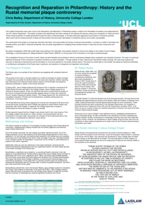 Recognition and Reparation in Philanthorpy: History and the Rustat memorial plaque controversy