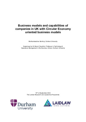 Research - Business models and capabilities of companies in UK with Circular Economy oriented business models