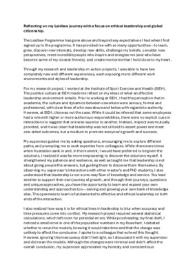 Laidlaw final reflection