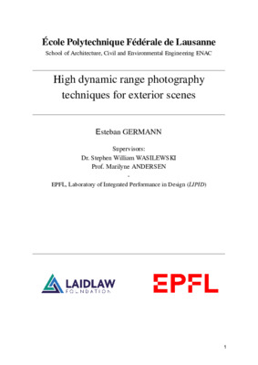 Research Report: High Dynamic Range Photography Techniques For Exterior Scenes 