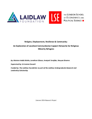 Religion, Displacement, Resilience & Community: An Exploration of Localised Communitarian Support Networks for Religious Minority Refugees