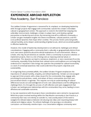 Experience Abroad Reflection