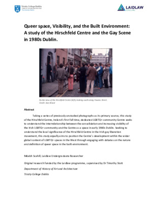 Queer Space, Visibility, and the Built Environment.