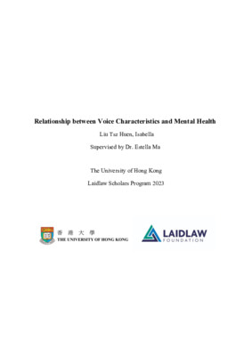 [Research Report] The Relationships between Voice Characteristics and Mental Health