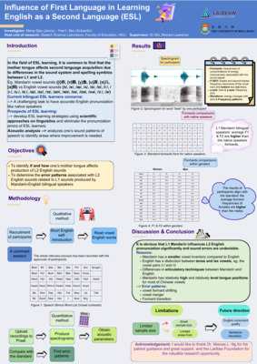 Laidlaw Research Poster - Influence of First Language in learning English as a Second Language