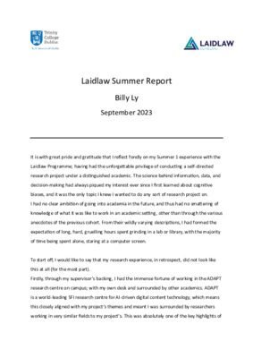Summer 1 Reflection Report