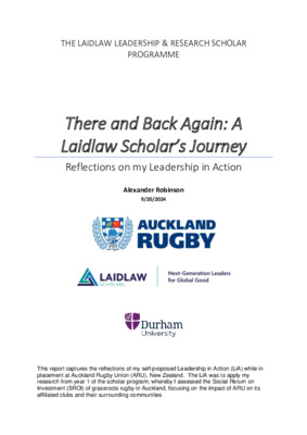 There and Back Again: A Laidlaw Scholar's Journey