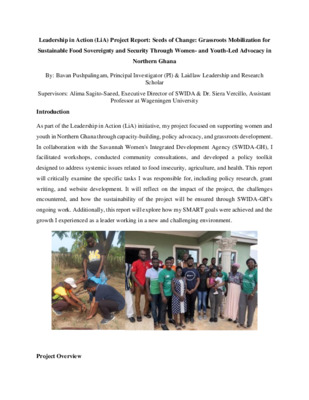 Leadership-in-Action (LiA) Project Report - Seeds of Change - Grassroots Mobilization for Sustainable Food Sovereignty and Security Through Women- and Youth-Led Advocacy in Northern Ghana