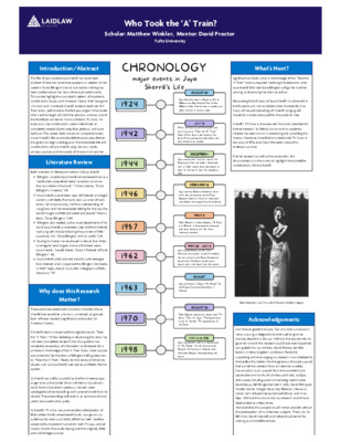 "Who Took the 'A' Train?" Poster Summary