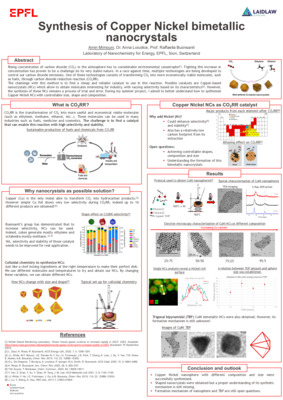 Reaserch poster: Synthesis of Copper Nickel bimetallic nanocrystals