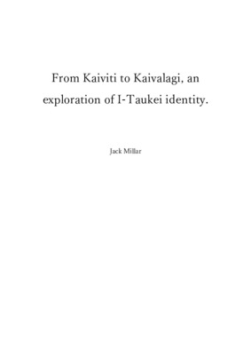 From Kaiviti to Kaivalagi an exploration of I-Taukei identity