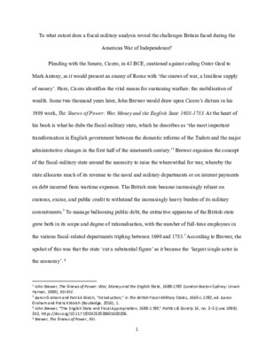 The British Fiscal-Military State During the American War of Independence