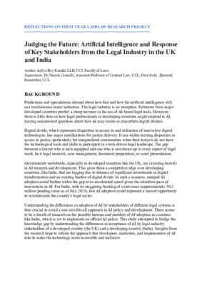 Reflections: Judging the Future-Artificial Intelligence and Law 