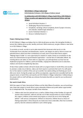 SOS LiA Project: Making Impact Visible 2025