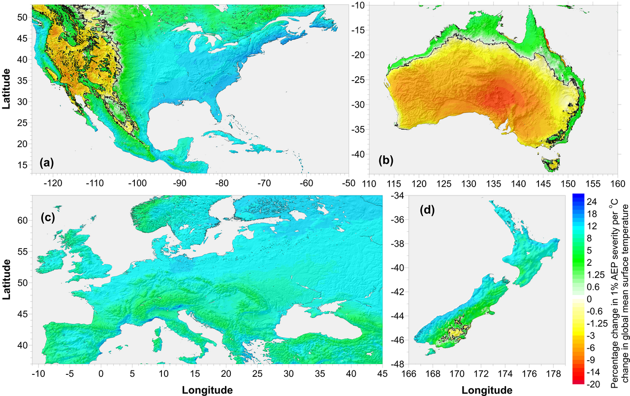 Using AI to quantify the sensitivity of extreme precipitation to climate warming