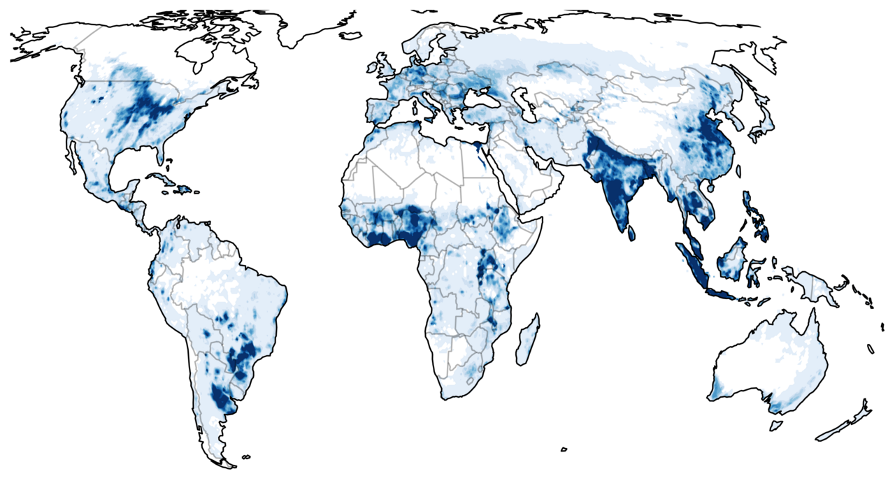 New global estimates for water footprints of crops