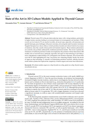 State of the Art in 3D Culture Models Applied to Thyroid Cancer