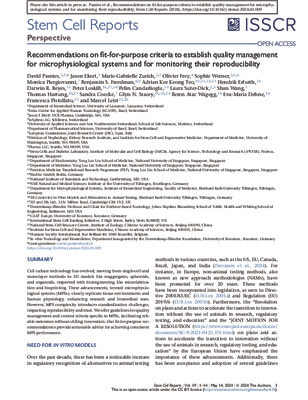 Recommendations on fit-for-purpose criteria to establish quality management for microphysiological systems and for monitoring their reproducibility