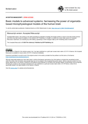 Basic models to advanced systems: harnessing the power of organoids-based microphysiological models of the human brain