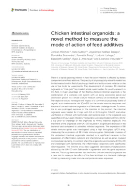 Chicken intestinal organoids: a novel method to measure the mode of action of feed additives