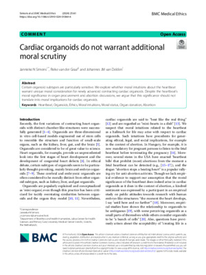 Cardiac organoids do not warrant additional moral scrutiny