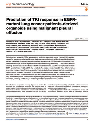 Prediction of TKI response in EGFR-mutant lung cancer patients-derived organoids using malignant pleural effusion