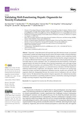 Validating Well-Functioning Hepatic Organoids for Toxicity Evaluation