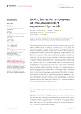 In vitro immunity: an overview of immunocompetent organ-on-chip models