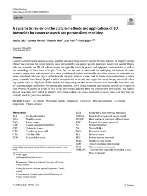 A systematic review on the culture methods and applications of 3D tumoroids for cancer research and personalized medicine