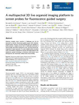 A multispectral 3D live organoid imaging platform to screen probes for fluorescence guided surgery