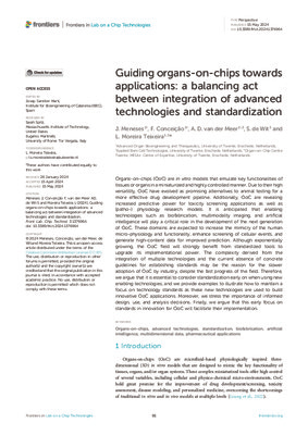 Guiding organs-on-chips towards applications: a balancing act between integration of advanced technologies and standardization