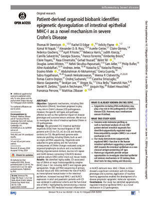 Patient-derived organoid biobank identifies epigenetic dysregulation of intestinal epithelial MHC-I as a novel mechanism in severe Crohn's Disease