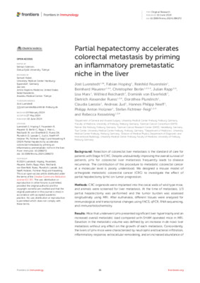 Partial hepatectomy accelerates colorectal metastasis by priming an inflammatory premetastatic niche in the liver