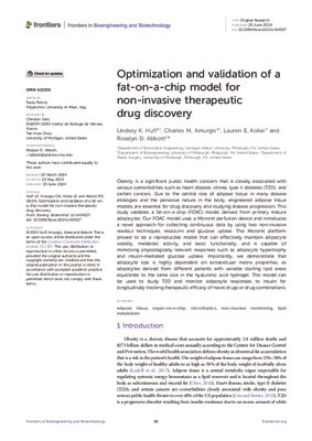 Optimization and validation of a fat-on-a-chip model for non-invasive therapeutic drug discovery