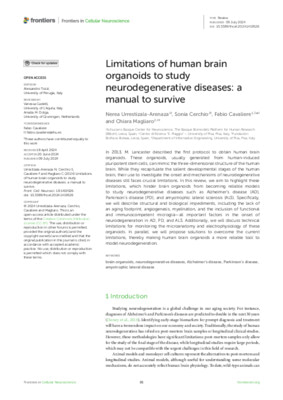 Limitations of human brain organoids to study neurodegenerative diseases: a manual to survive