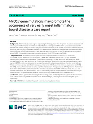 MYO5B gene mutations may promote the occurrence of very early onset inflammatory bowel disease: a case report