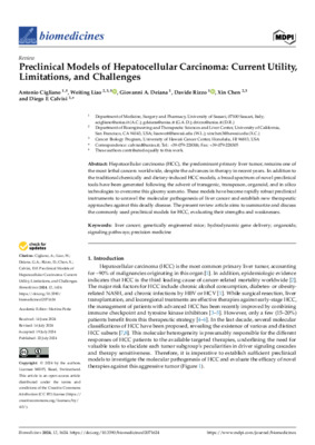 Preclinical Models of Hepatocellular Carcinoma: Current Utility, Limitations, and Challenges
