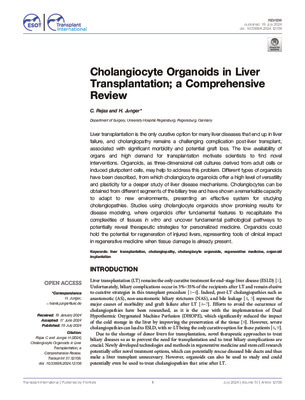 Cholangiocyte Organoids in Liver Transplantation; a Comprehensive Review