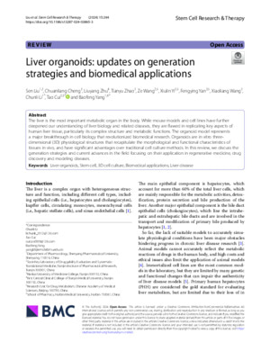 Liver organoids: updates on generation strategies and biomedical applications