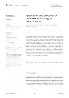 Application and prospect of organoid technology in breast cancer