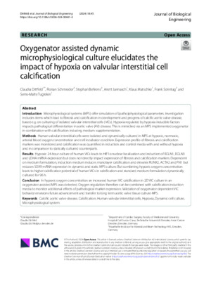Oxygenator assisted dynamic microphysiological culture elucidates the impact of hypoxia on valvular interstitial cell calcification