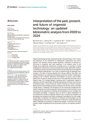 Interpretation of the past, present, and future of organoid technology: an updated bibliometric analysis from 2009 to 2024
