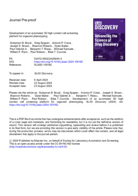 Development of an automated 3D high content cell screening platform for organoid phenotyping