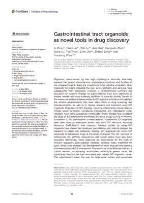 Gastrointestinal tract organoids as novel tools in drug discovery