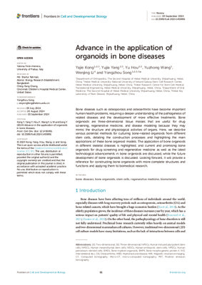 Advance in the application of organoids in bone diseases