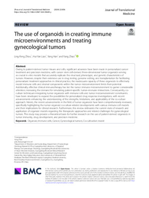 The use of organoids in creating immune microenvironments and treating gynecological tumors