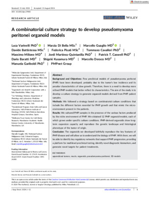 A combinatorial culture strategy to develop pseudomyxoma peritonei organoid models