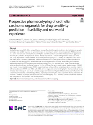 Prospective pharmacotyping of urothelial carcinoma organoids for drug sensitivity prediction - feasibility and real world experience
