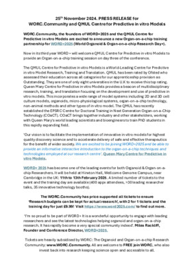 WORD+ & QMUL Organ-on-a-chip Training!