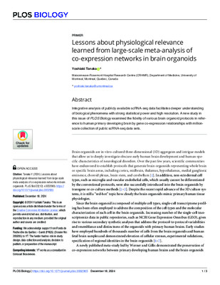 Lessons about physiological relevance learned from large-scale meta-analysis of co-expression networks in brain organoids